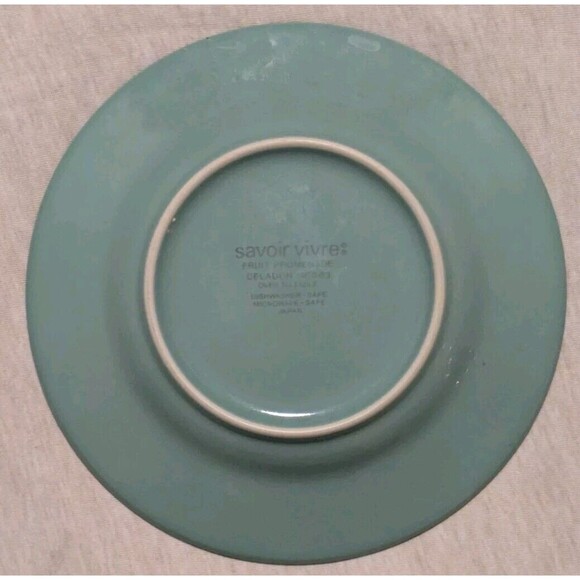 5 Savoir Vivre Fruit Promenade Celadon Salad Plates  8 1/8" Discontinued EUC - Picture 6 of 9